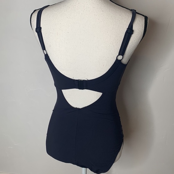 Speedo Sculpture Navy Silver swimsuit UK Sizing 30 - Picture 5 of 7